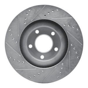 Ford Edge Brake Rotor (1) - Front Right - R1 Concepts - Drilled & Slotted - Silver - `07-`15